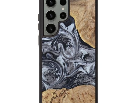 Galaxy S23 Ultra Wood+Resin Phone Case - Jimena (Black & White, 658988) Fashion