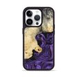 iPhone 15 Pro Wood+Resin Phone Case - Nevaeh (Purple, 658990) For Cheap