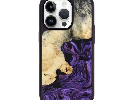 iPhone 15 Pro Wood+Resin Phone Case - Nevaeh (Purple, 658990) For Cheap