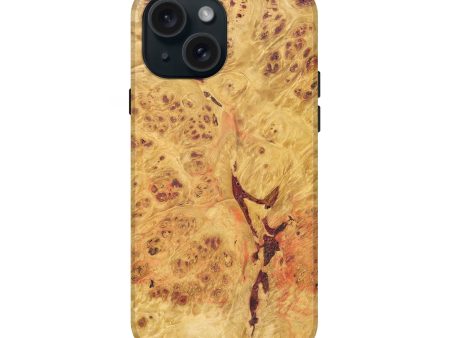 iPhone 15 Wood+Resin Live Edge Phone Case - Delores (Wood Burl, 660049) Hot on Sale