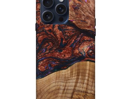 iPhone 15 Pro Max Wood+Resin Live Edge Phone Case - Lyla (Red, 660046) Online