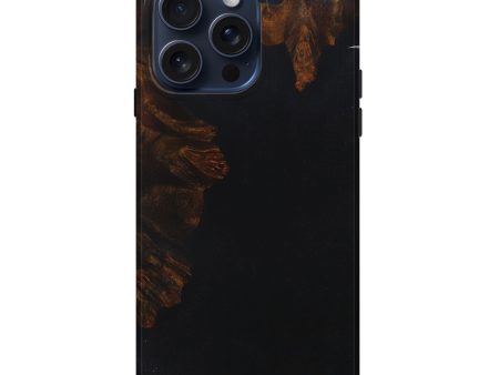 iPhone 15 Pro Max Wood+Resin Live Edge Phone Case - Vernon (Pure Black, 660041) Online Hot Sale