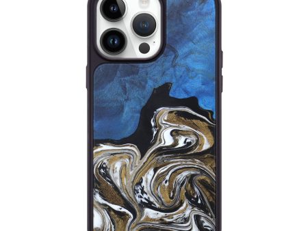 iPhone 15 Pro Max Wood+Resin Phone Case - Jada (Black & White, 658983) For Sale