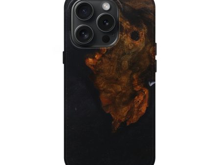 iPhone 15 Pro Wood+Resin Live Edge Phone Case - Gina (Pure Black, 660036) Sale