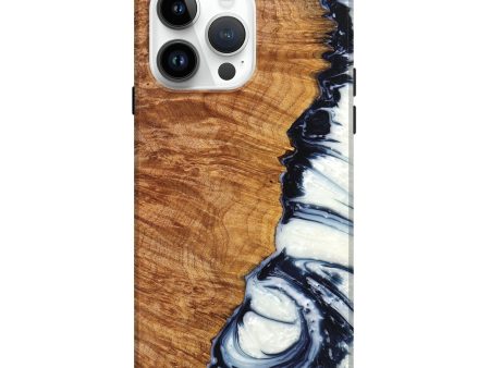 iPhone 15 Pro Max Wood+Resin Live Edge Phone Case - Stacie (Black & White, 657941) Online Hot Sale