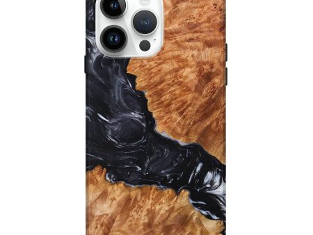 iPhone 15 Pro Max Wood+Resin Live Edge Phone Case - Walker (Black & White, 658742) For Discount