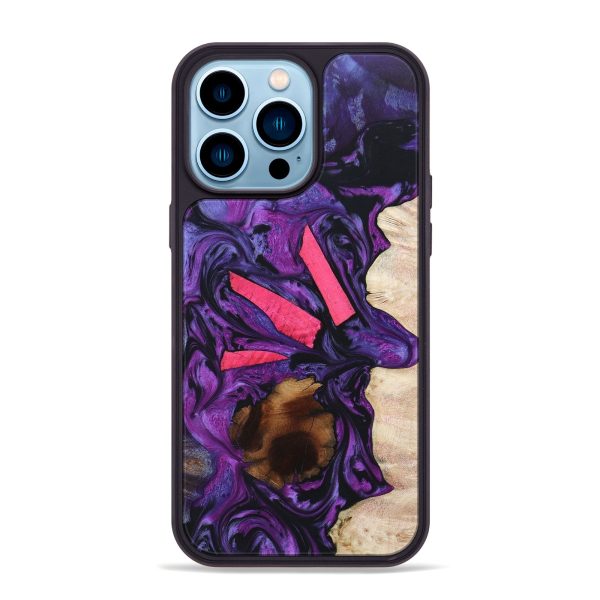 iPhone 14 Pro Max Wood+Resin Phone Case - Irene (Mosaic, 658439) Online Sale