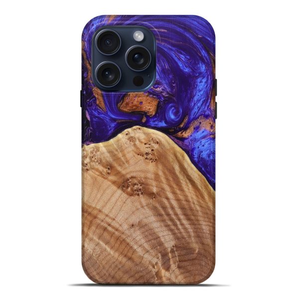 iPhone 15 Pro Max Wood+Resin Live Edge Phone Case - Anderson (Purple, 660768) For Cheap