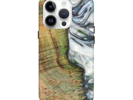 iPhone 15 Pro Wood+Resin Live Edge Phone Case - Aaron (Black & White, 657894) Sale