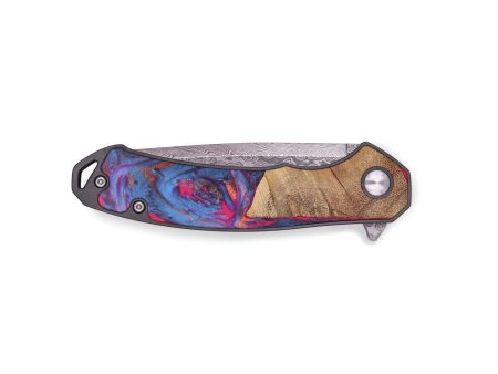 EDC Wood+Resin Pocket Knife - Quinn (Blue, 656807) Online Hot Sale