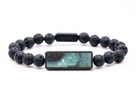 Lava Bead Wood+Resin Bracelet - August (Cosmos, 658326) Online now