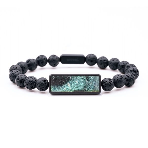 Lava Bead Wood+Resin Bracelet - August (Cosmos, 658326) Online now