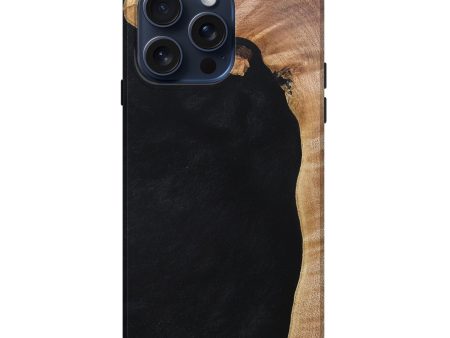 iPhone 15 Pro Max Wood+Resin Live Edge Phone Case - Weston (Pure Black, 659476) Hot on Sale