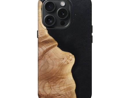 iPhone 15 Pro Wood+Resin Live Edge Phone Case - Franklin (Pure Black, 659479) Supply