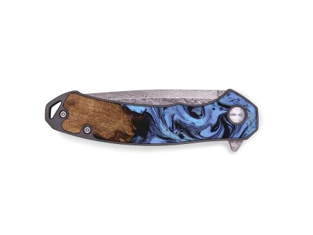 EDC Wood+Resin Pocket Knife - Maude (Blue, 655748) Discount