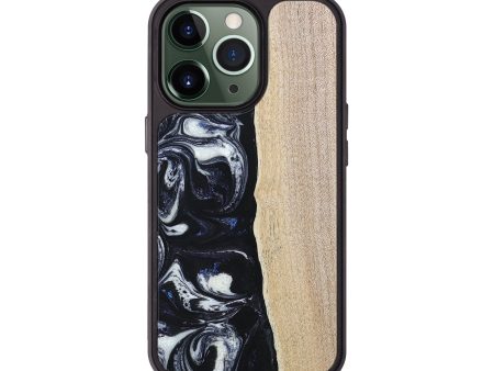 iPhone 13 Pro Wood+Resin Phone Case - Diana (Black & White, 658821) Hot on Sale