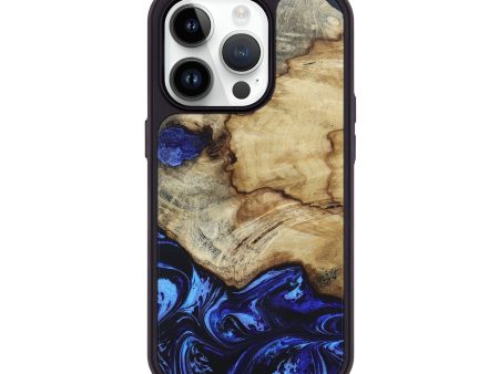 iPhone 15 Pro Wood+Resin Phone Case - Isabella (Blue, 657427) For Cheap