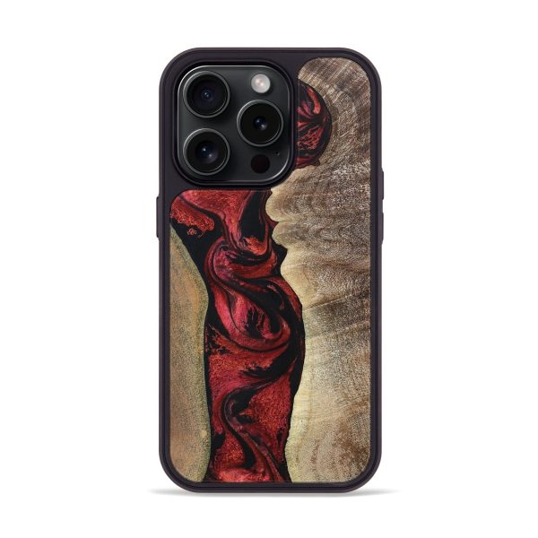 iPhone 15 Pro Burl Wood Phone Case - Bella (Red, 660722) For Discount