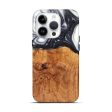 iPhone 15 Pro Wood+Resin Live Edge Phone Case - Liliana (Black & White, 657942) Hot on Sale