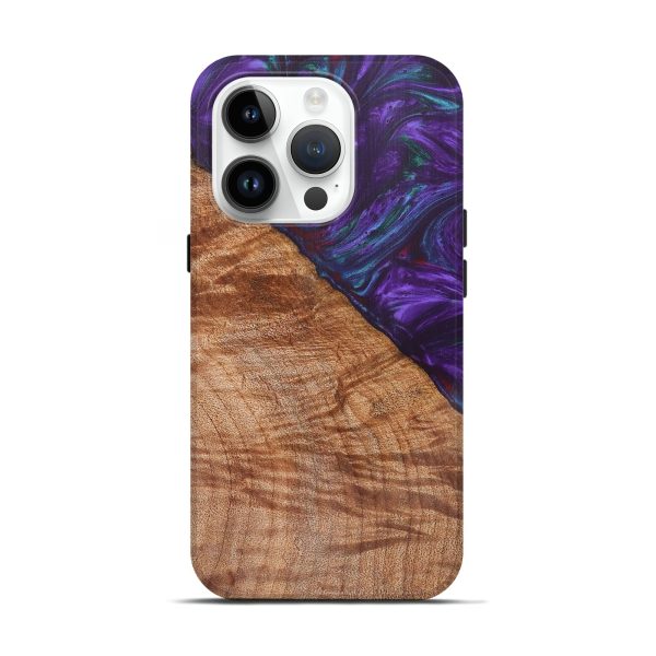 iPhone 15 Pro Wood+Resin Live Edge Phone Case - Rocky (Purple, 657881) on Sale