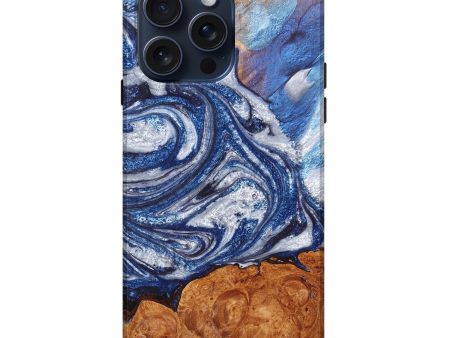 iPhone 15 Pro Max Wood+Resin Live Edge Phone Case - Ada (Blue, 659747) Online Hot Sale