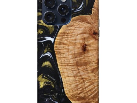 iPhone 15 Pro Max Wood+Resin Live Edge Phone Case - Freya (Black & White, 660013) Online