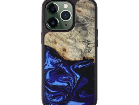 iPhone 13 Pro Wood+Resin Phone Case - Alec (Blue, 658623) Hot on Sale