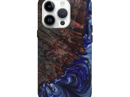 iPhone 15 Pro Wood+Resin Live Edge Phone Case - Aiden (Blue, 657983) Sale