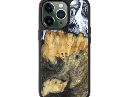 iPhone 13 Pro Wood+Resin Phone Case - Eduardo (Black & White, 660917) on Sale