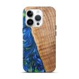 iPhone 15 Pro Wood+Resin Live Edge Phone Case - Lawrence (Teal & Gold, 658804) For Sale