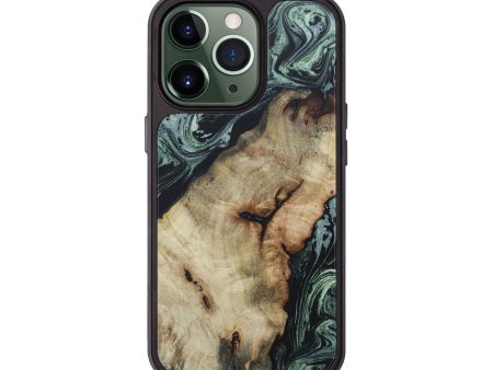 iPhone 13 Pro Wood+Resin Phone Case - Sheila (Green, 655785) Online now