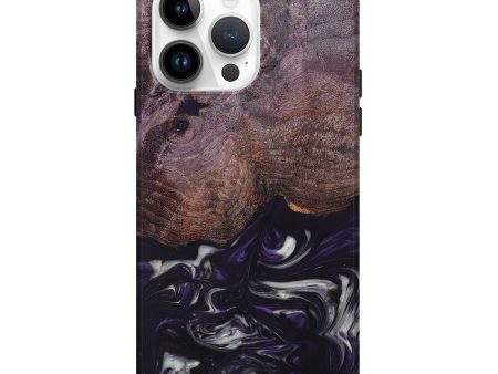 iPhone 15 Pro Max Wood+Resin Live Edge Phone Case - Aaliyah (Purple, 658793) Sale