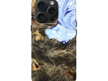 iPhone 15 Pro Wood+Resin Live Edge Phone Case - Andrew (Blue, 659274) Supply