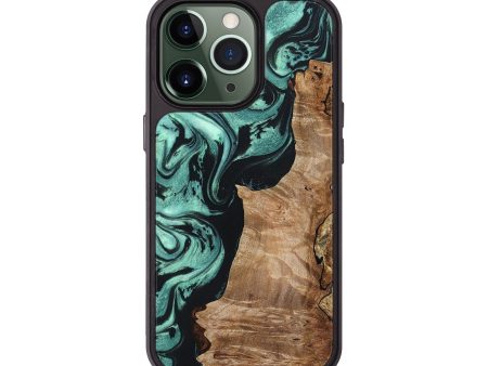 iPhone 13 Pro Wood+Resin Phone Case - Aden (Green, 657592) Online Sale