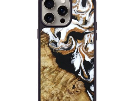 iPhone 15 Pro Max Burl Wood Phone Case - Bria (Black & White, 660710) Online Hot Sale