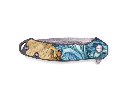 EDC Wood+Resin Pocket Knife - Raul (Blue, 655737) Cheap