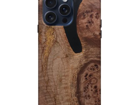 iPhone 15 Pro Max Wood+Resin Live Edge Phone Case - Tate (Wood Burl, 660265) For Sale