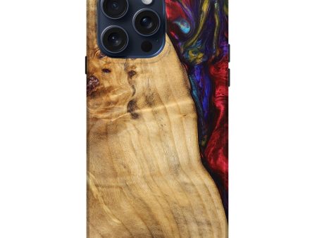 iPhone 15 Pro Max Wood+Resin Live Edge Phone Case - Maxine (Purple, 660007) For Cheap