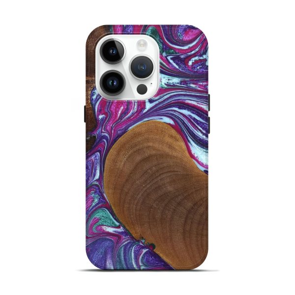 iPhone 15 Pro Wood+Resin Live Edge Phone Case - Lola (Purple, 658802) Online Hot Sale