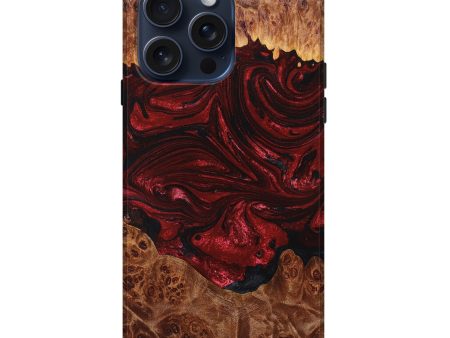 iPhone 15 Pro Max Burl Wood Live Edge Phone Case - Solomon (Red, 659732) on Sale