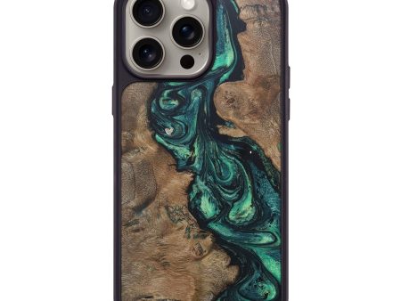 iPhone 15 Pro Max Burl Wood Phone Case - Alayah (Green, 659982) Cheap