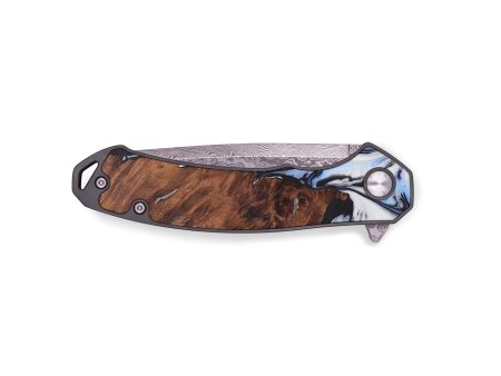 EDC Wood+Resin Pocket Knife - Selena (Black & White, 656320) Online Sale