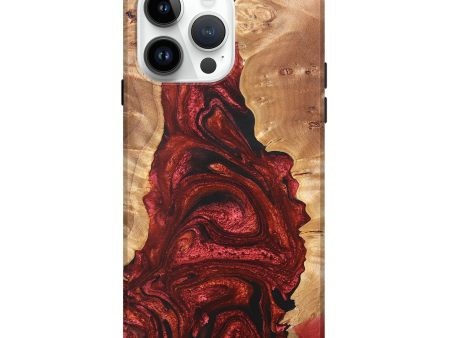 iPhone 15 Pro Max Wood+Resin Live Edge Phone Case - Addilyn (Red, 657867) Online