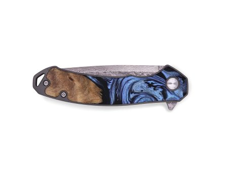 EDC Wood+Resin Pocket Knife - Archie (Blue, 655749) Cheap