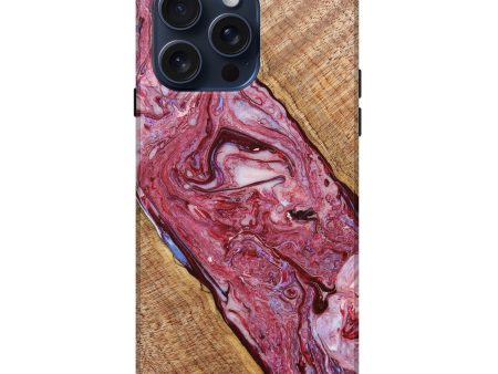 iPhone 15 Pro Max Wood+Resin Live Edge Phone Case - Ty (Red, 659266) Hot on Sale