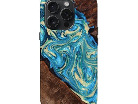 iPhone 15 Pro Wood+Resin Live Edge Phone Case - Alice (Green, 659708) Fashion